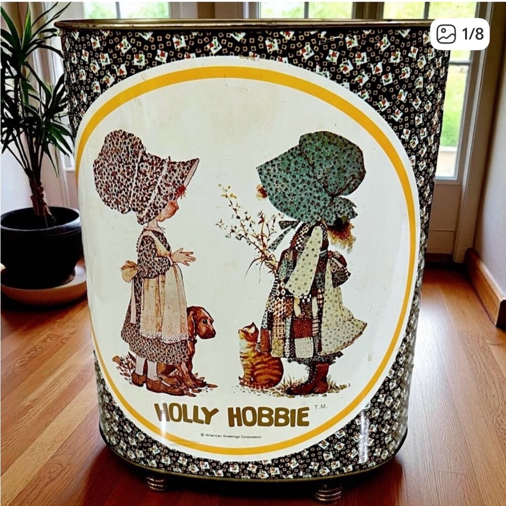 Vintage‎ Holly Hobbie Waste Bin Made In USA By Cheinco